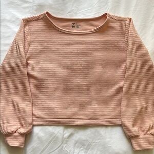 Zara Girls Pink Ribbed Top